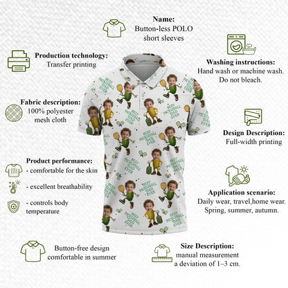 Custom Face Pickleball Dad Polo Shirt