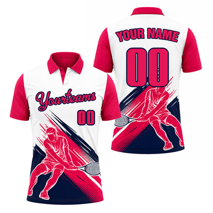 Custom Name & Number Athletic Tennis Polo Shirt