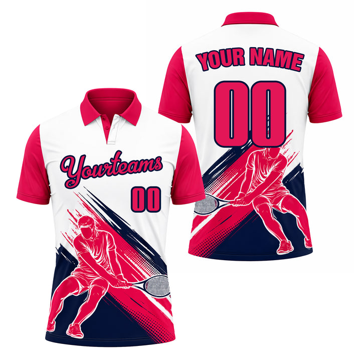 Custom Name & Number Athletic Tennis Polo Shirt