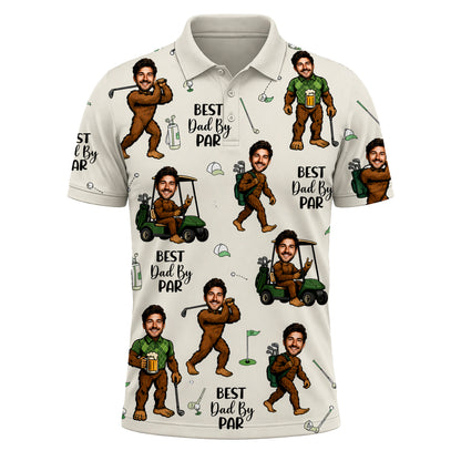Custom Face Golf Dad By Par Polo Shirt