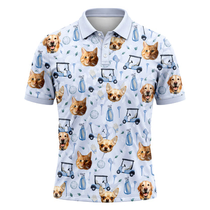 Custom Pet Face Golf Polo Shirt Personalized Photo