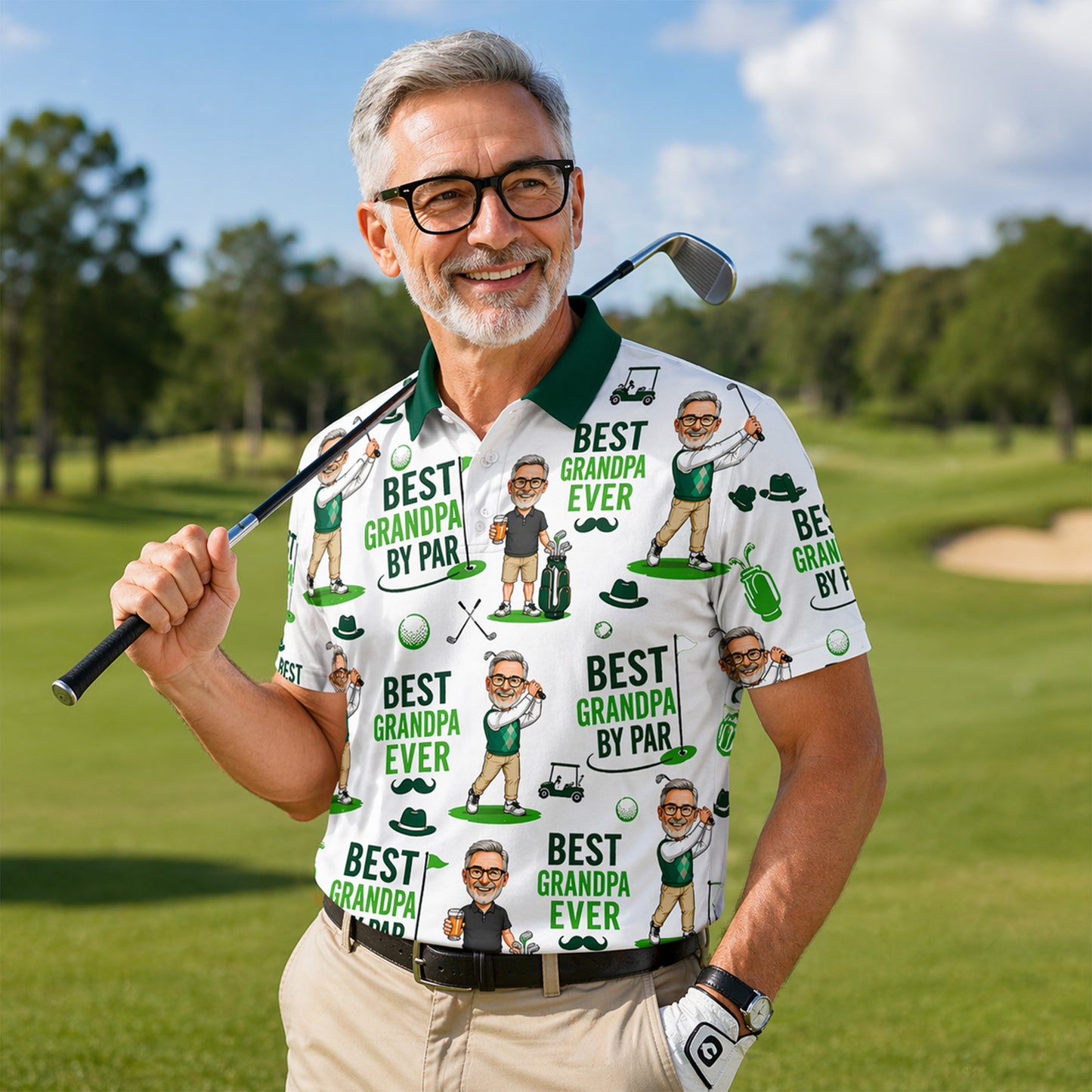 Men's Best Grandpa By Par Golf Polo Shirt
