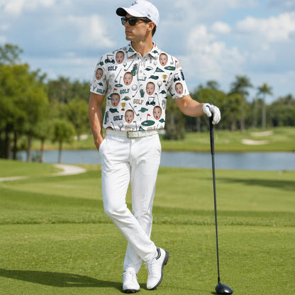 Funny Custom Face Golf Polo Shirt