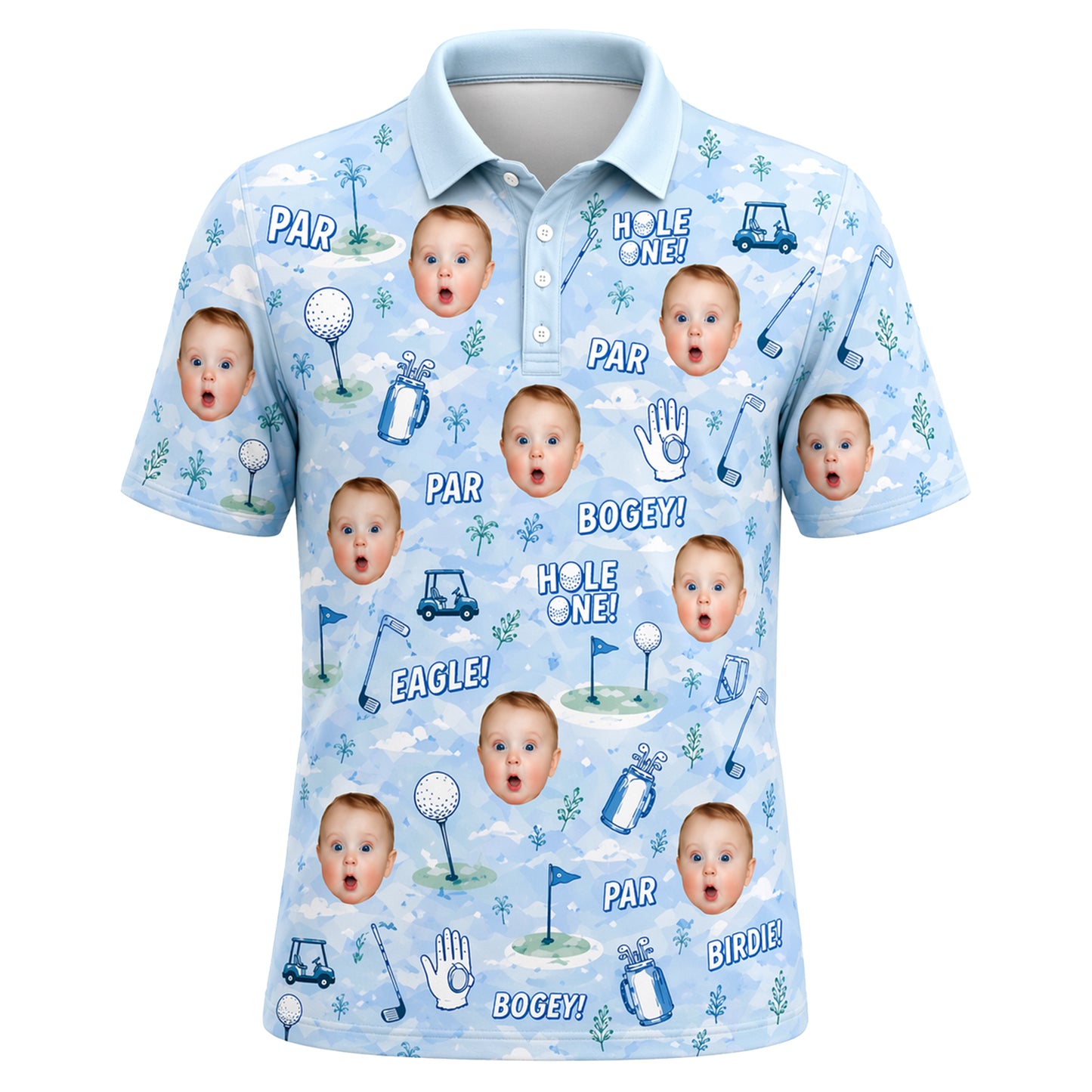 Custom Face Funny Golf Polo Shirt
