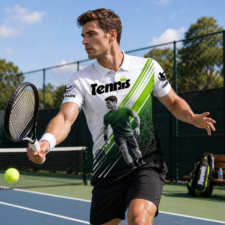 Men's Graphic Tennis Polo Shirt Quick Dry