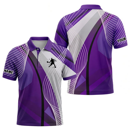 Custom Pickleball Polo Shirt Purple Design