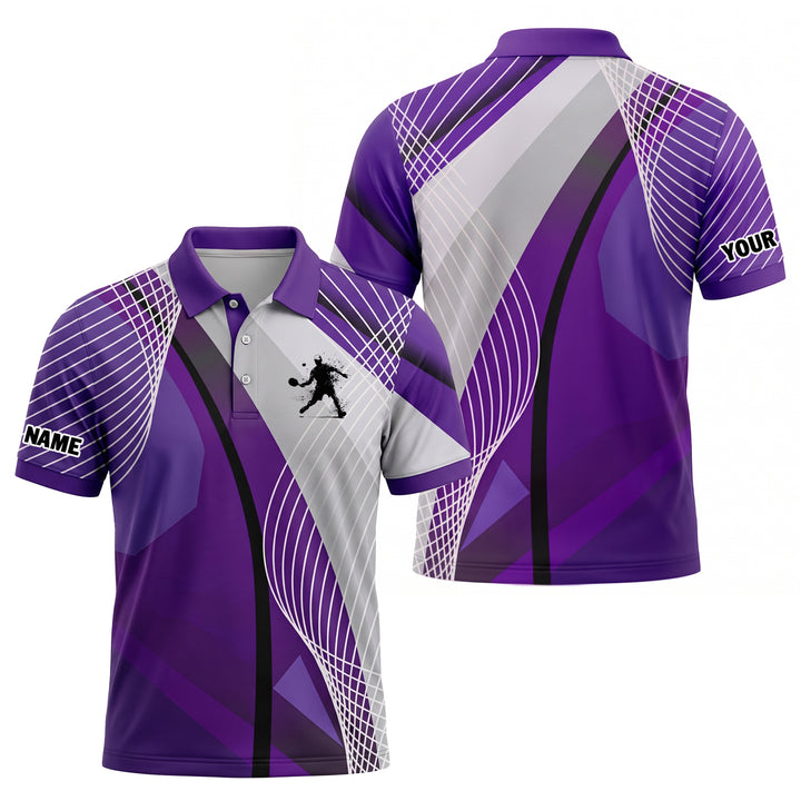 Custom Pickleball Polo Shirt Purple Design