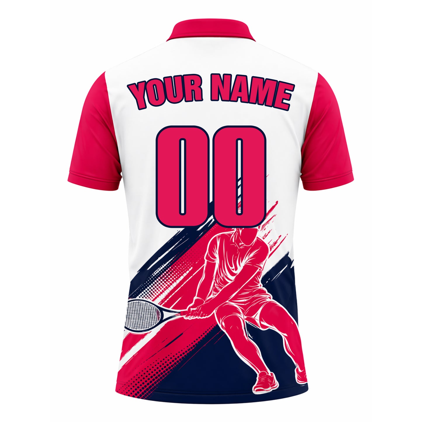 Custom Name & Number Athletic Tennis Polo Shirt
