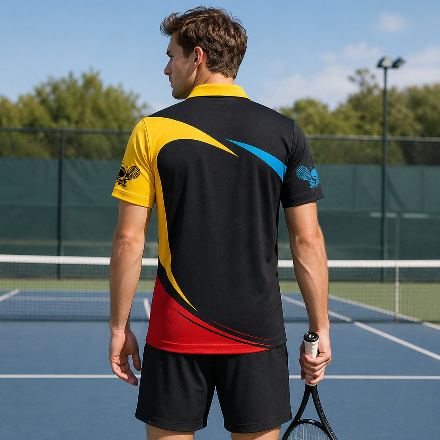 Custom Tennis Flame Polo Shirt