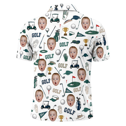 Funny Custom Face Golf Polo Shirt