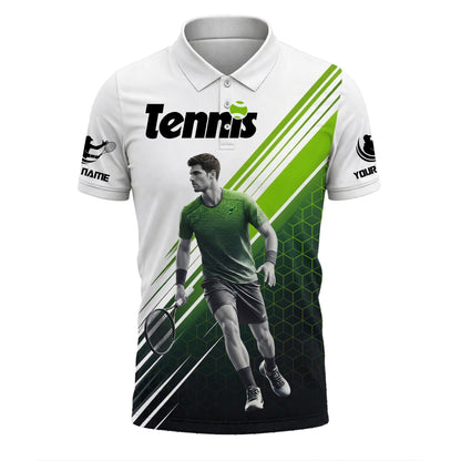 Men's Graphic Tennis Polo Shirt Quick Dry