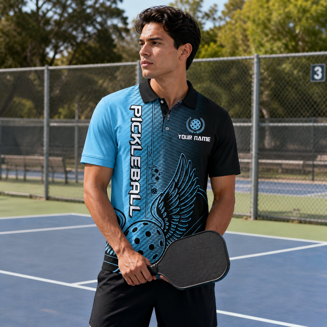 Custom Winged Pickleball Polo Shirt