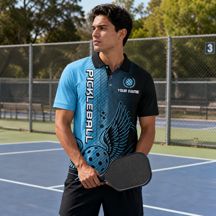 Custom Winged Pickleball Polo Shirt