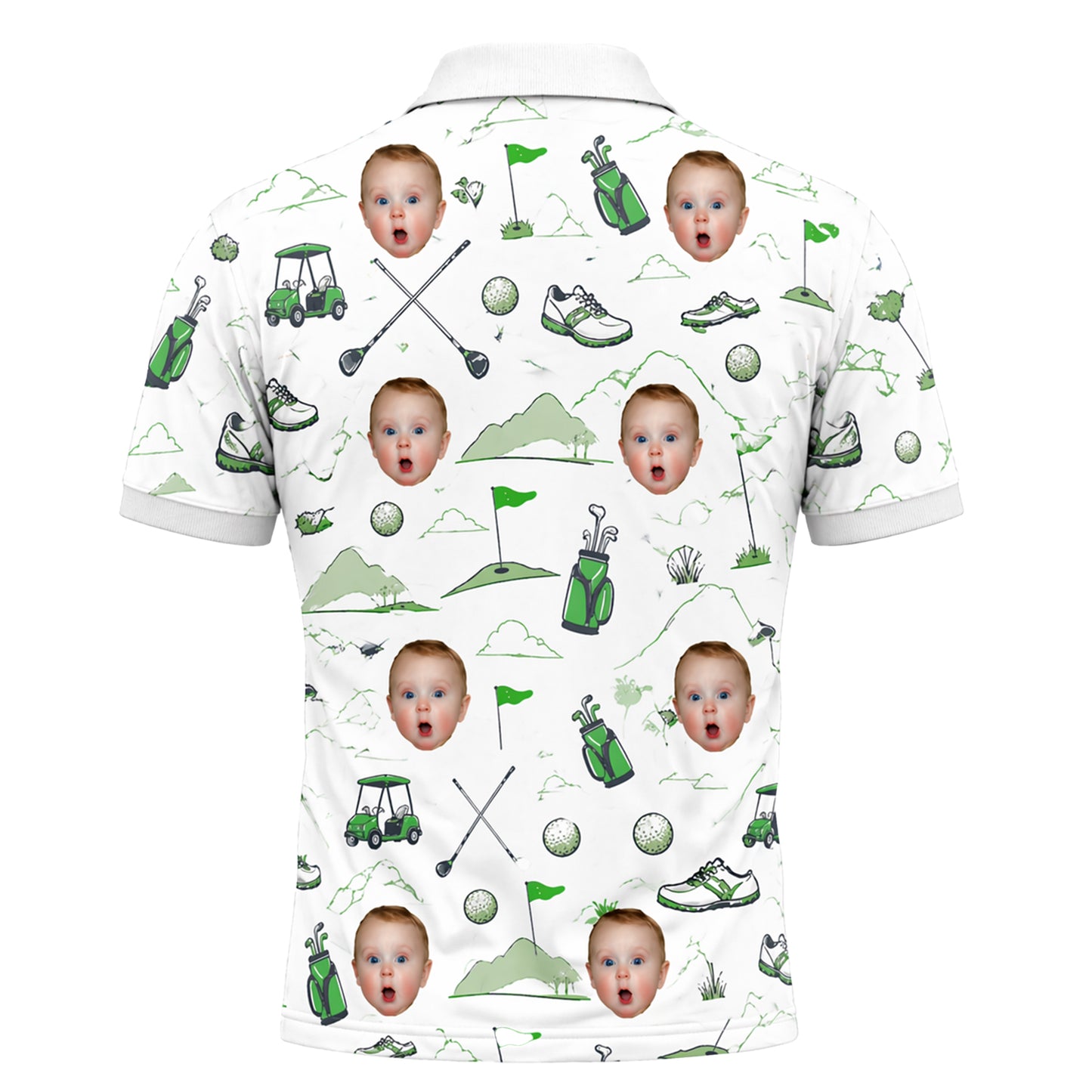 Custom Face Golf Polo Shirt Funny All Over Print
