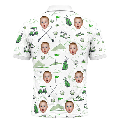 Custom Face Golf Polo Shirt Funny All Over Print