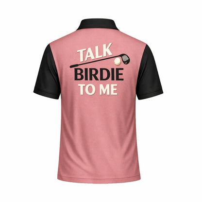 Women Golf Polo Shirt Funny Skeleton Golfer Talk Birdie To Me Custom Name Breathable Performance Polo