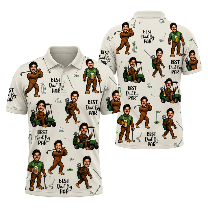 Custom Face Golf Dad By Par Polo Shirt