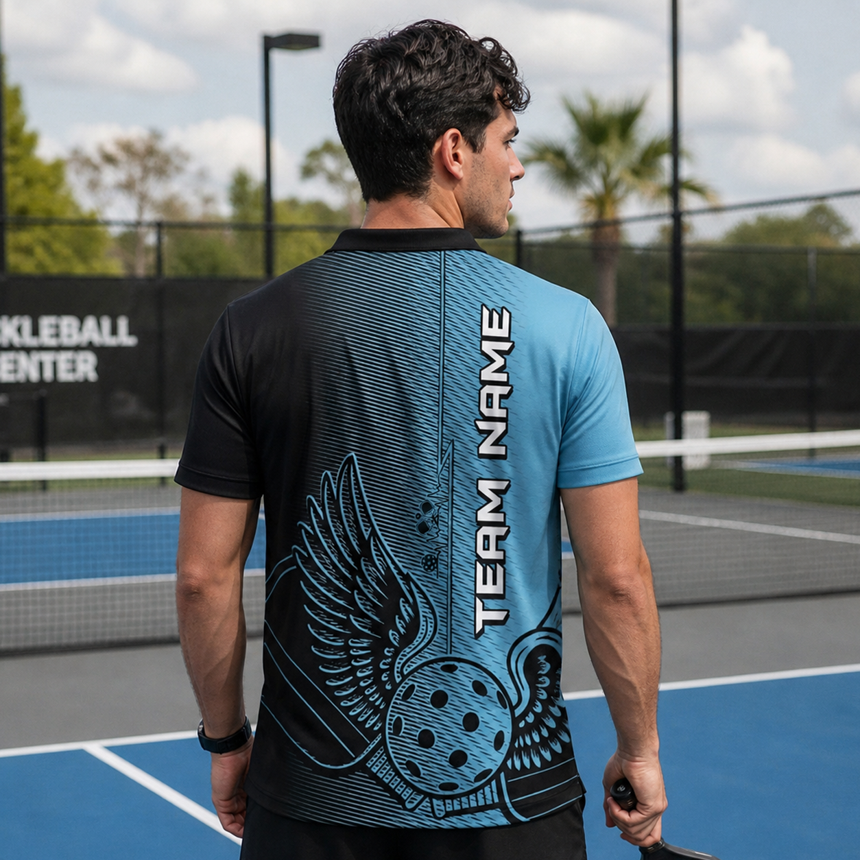 Custom Winged Pickleball Polo Shirt