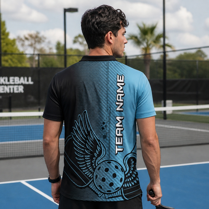 Custom Winged Pickleball Polo Shirt