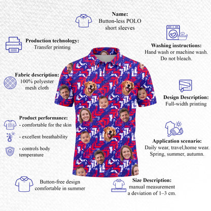 Custom Face Photo Polo Shirt