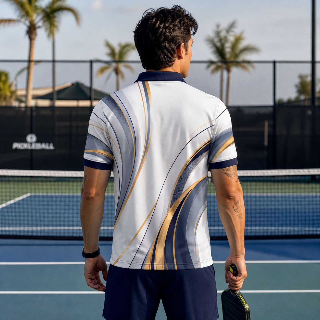 Custom Gradient Pickleball Polo Shirt