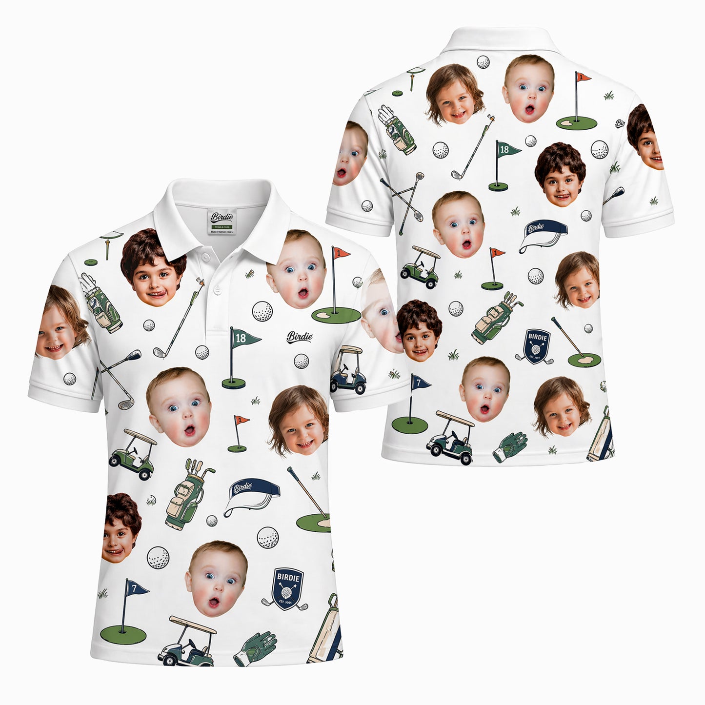 Funny Custom Face Golf Polo Shirt