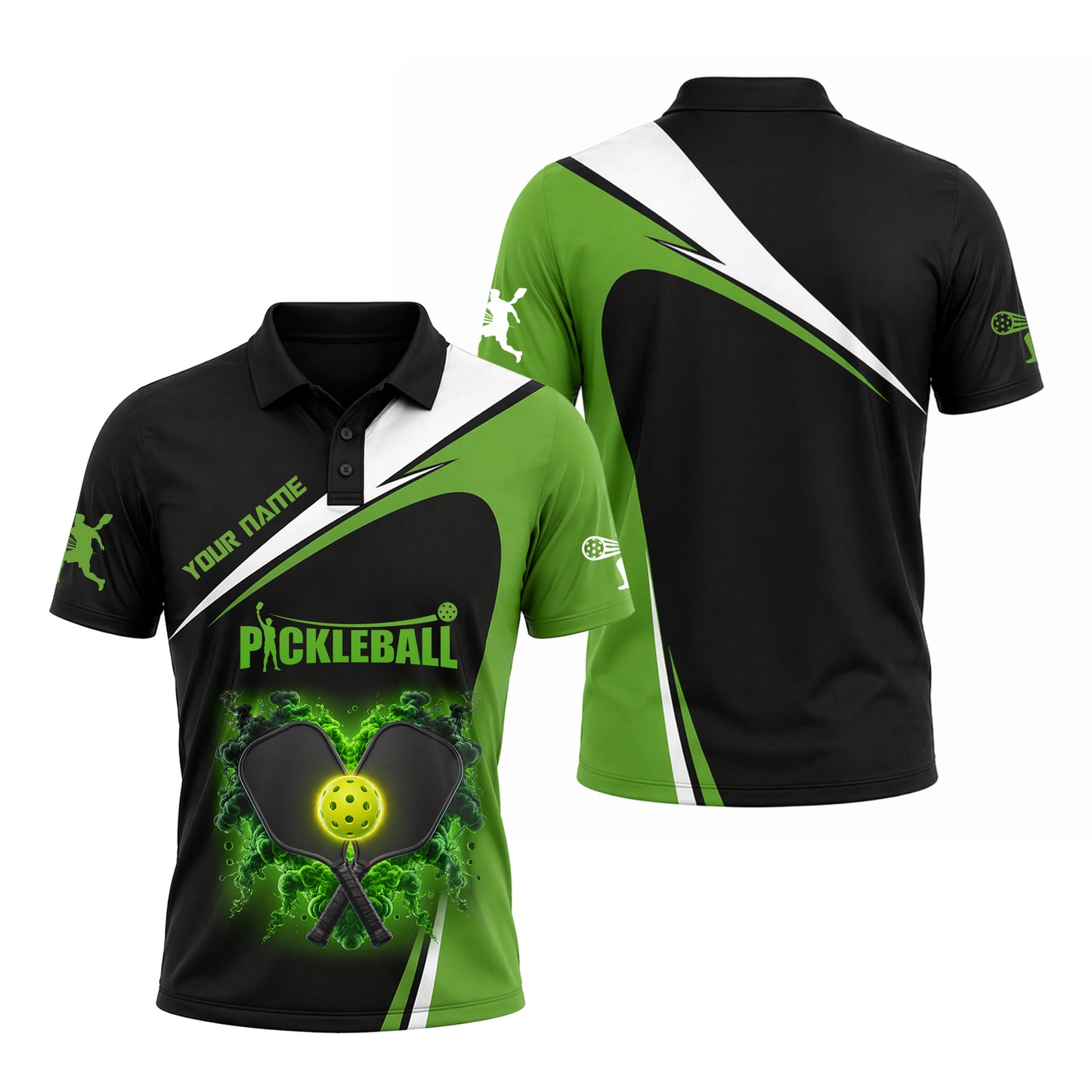 Custom Neon Pickleball Polo Shirt