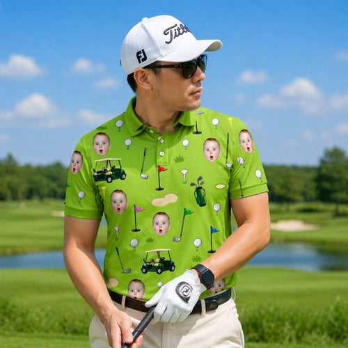 Funny Custom Face Golf Polo Shirt