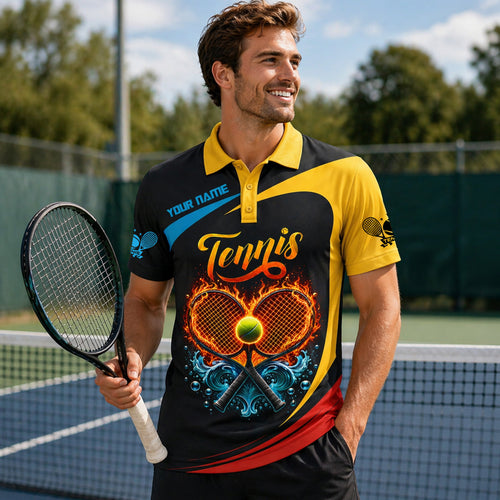 Custom Tennis Flame Polo Shirt