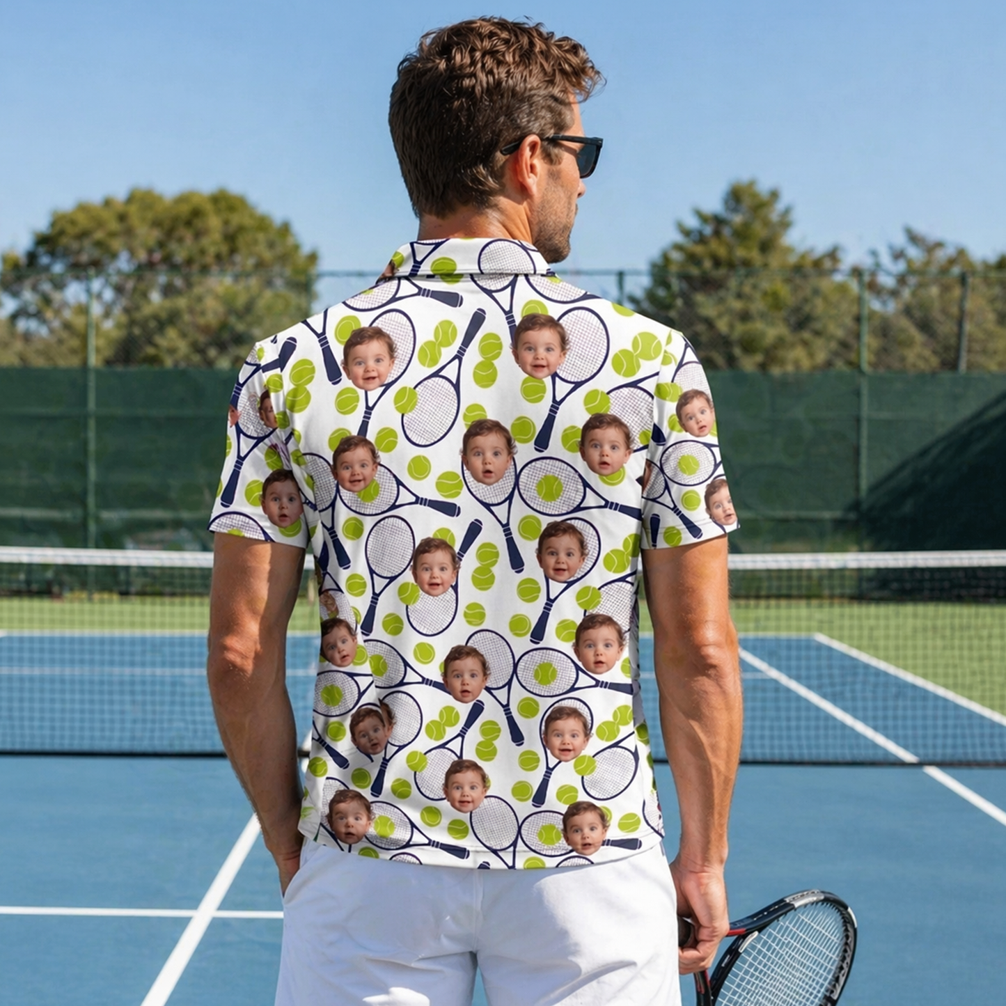Custom Face Tennis Racket T-Shirt