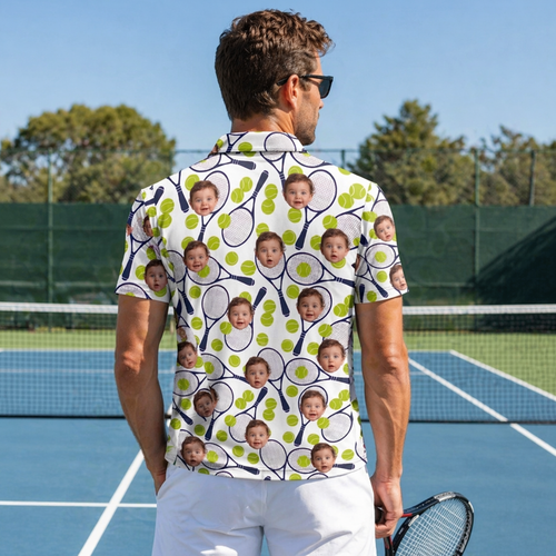 Custom Face Tennis Racket T-Shirt