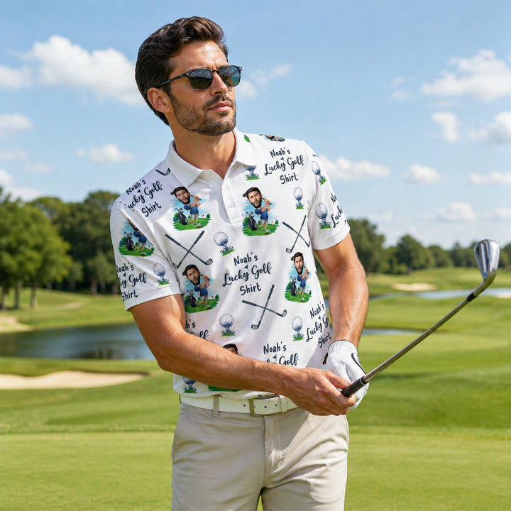 Men's Custom Face & Name Golf Polo
