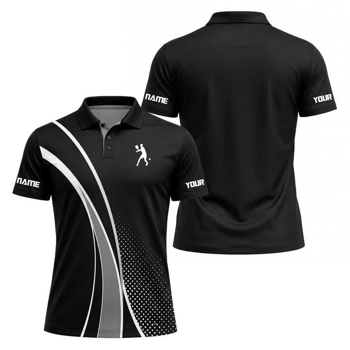 Custom Black Pickleball Polo Shirt