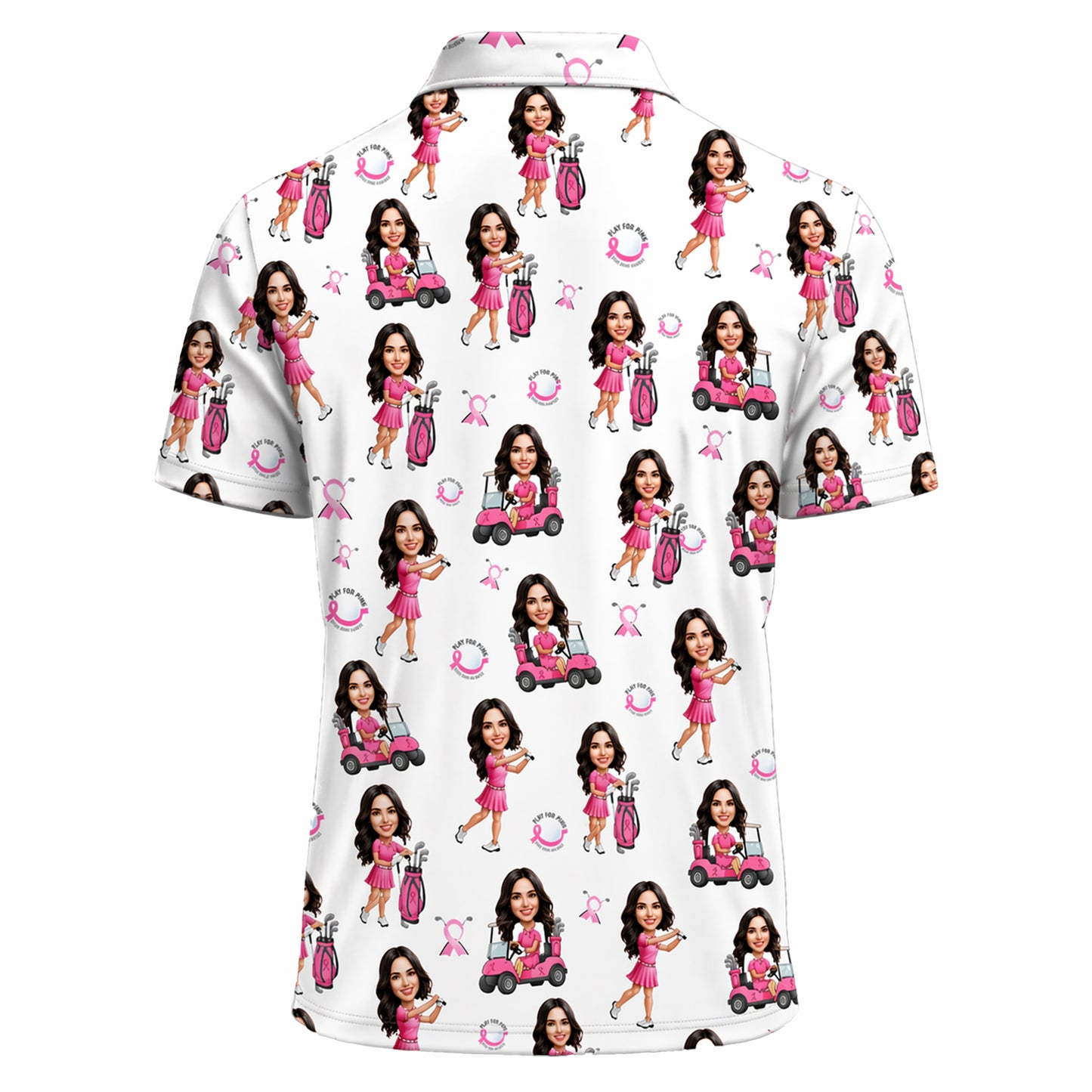 Women's Pink Ribbon Golf Polo Shirt