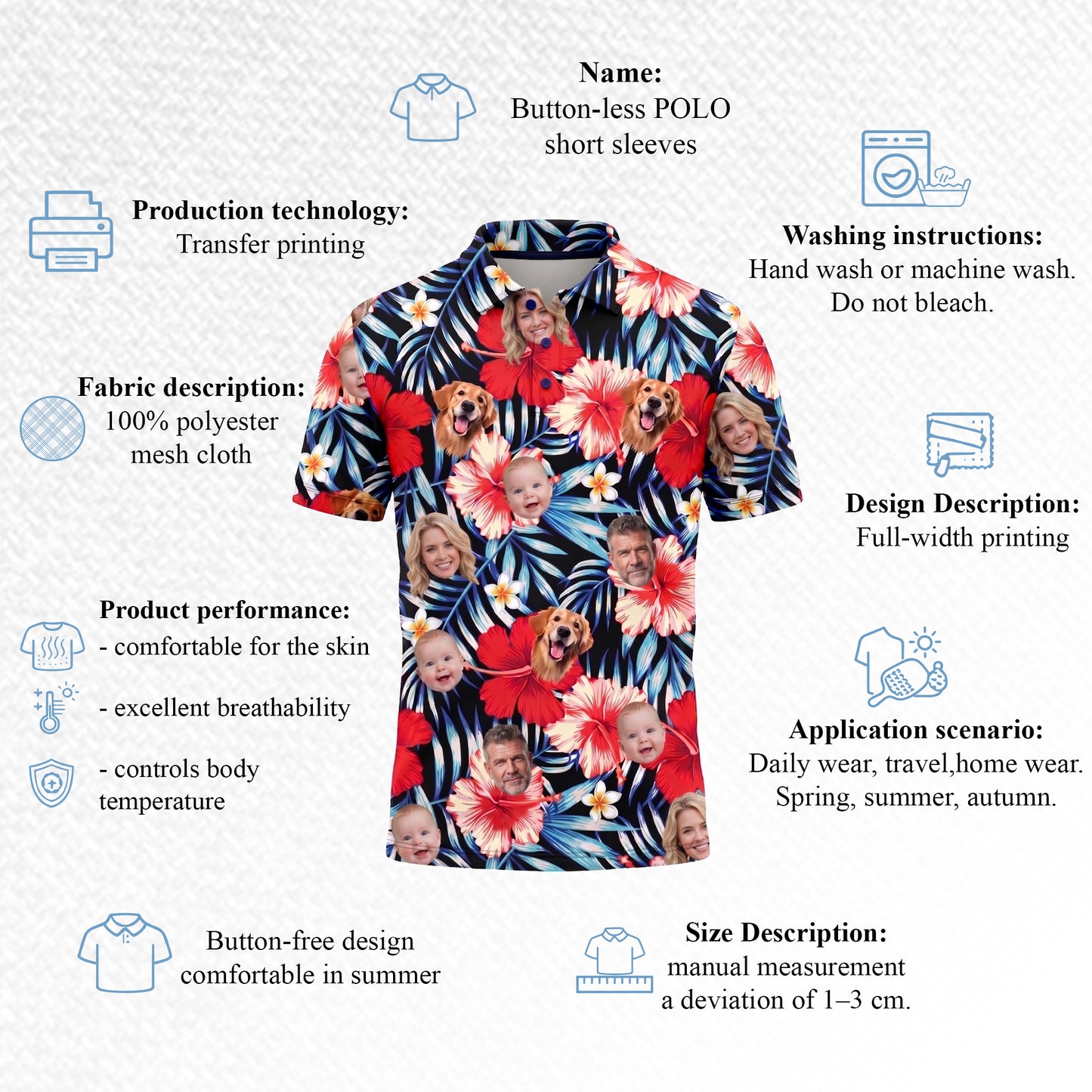 Custom Face Tropical Pickleball Shirt