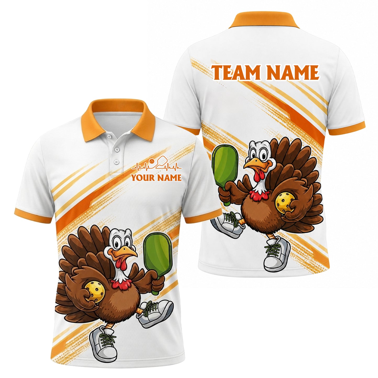 Funny Turkey Pickleball Polo Shirt
