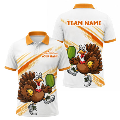 Funny Turkey Pickleball Polo Shirt