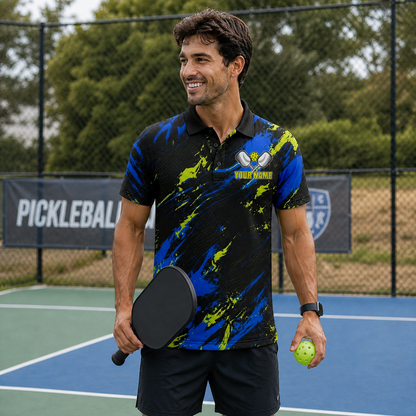 Custom Pickleball Splash Polo Shirt