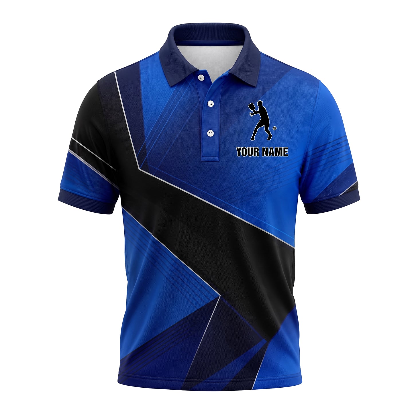 Custom Pickleball Polo Shirt Blue Athletic