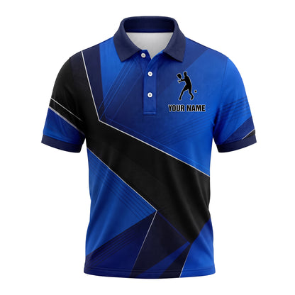 Custom Pickleball Polo Shirt Blue Athletic