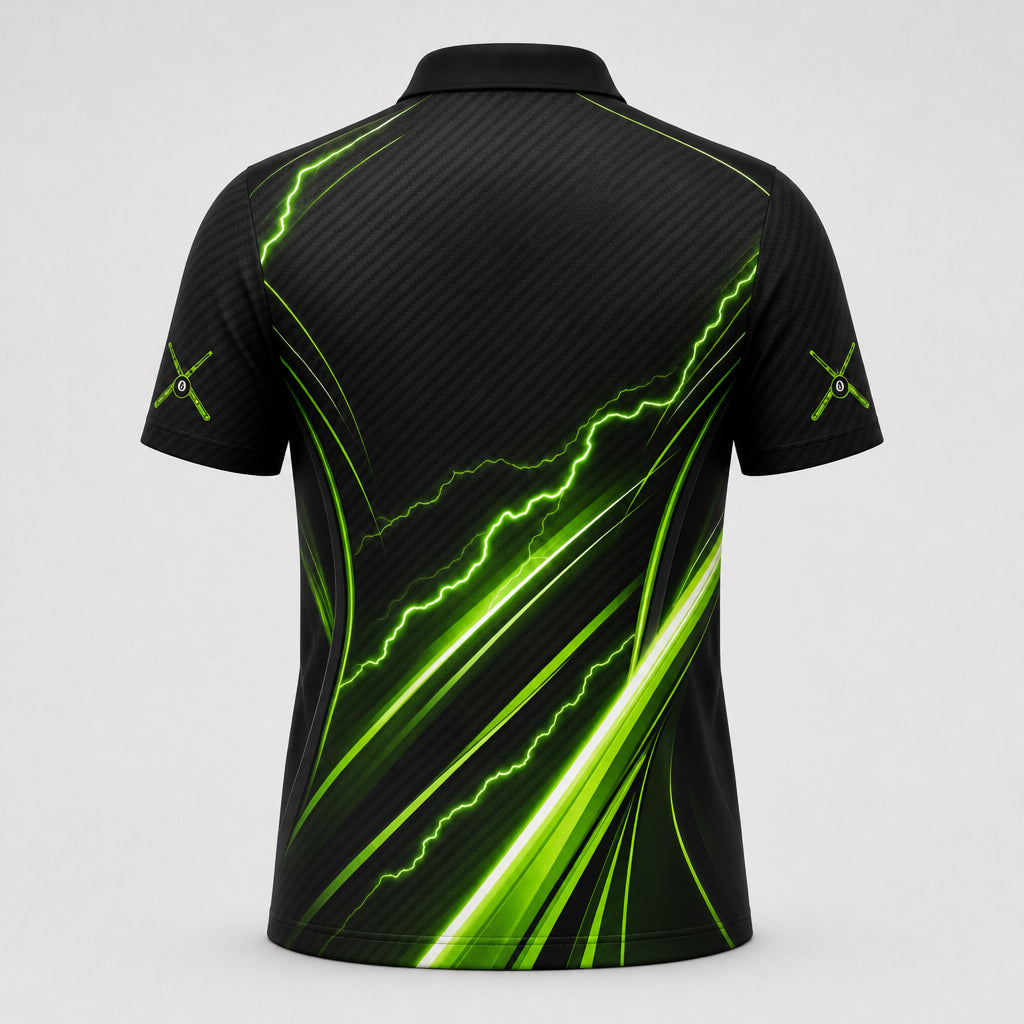 Custom Neon 8-Ball Team Polo – Team Name + Player Name - Back view