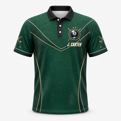 Custom Billiards Team AOP Polo – Player Name & Team Name - Hero