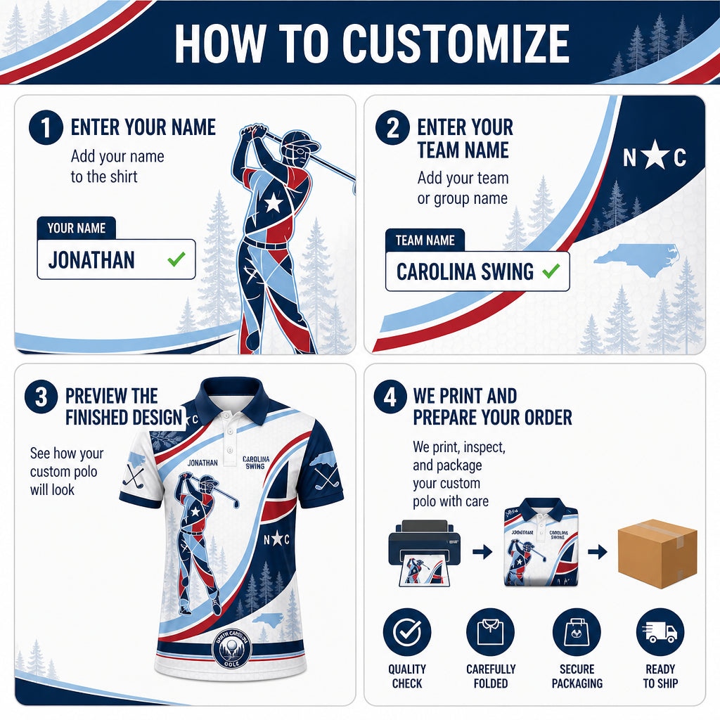 North Carolina Golf Polo - How to customize