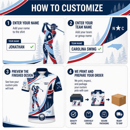 North Carolina Golf Polo - How to customize