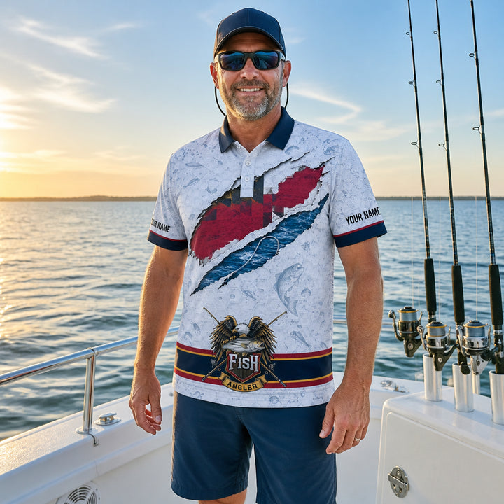 Maryland Flag Eagle Fishing Polo - Lifestyle 1