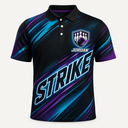 STRIKE Bowling Team Polo — Custom Name & Team - Hero