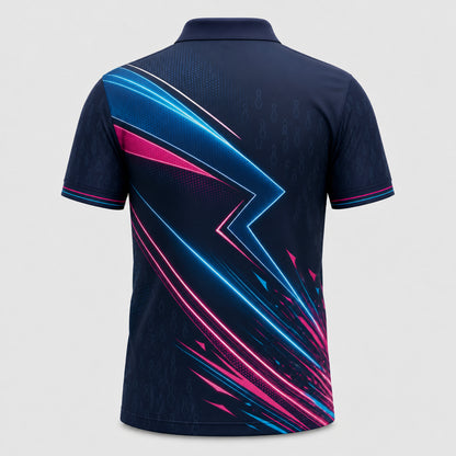 Custom Bowling STRIKE Neon AOP Polo - Back view