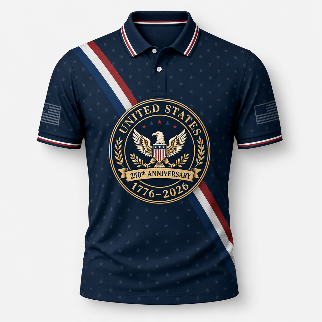 UNITED STATES • 1776–2026 • 250th ANNIVERSARY - Polo shirt - All over printed f0e3f327-88cb-49d4-a347-168a19c7335f.png