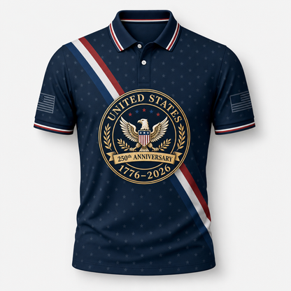 UNITED STATES • 1776–2026 • 250th ANNIVERSARY - Polo shirt - All over printed f0e3f327-88cb-49d4-a347-168a19c7335f.png