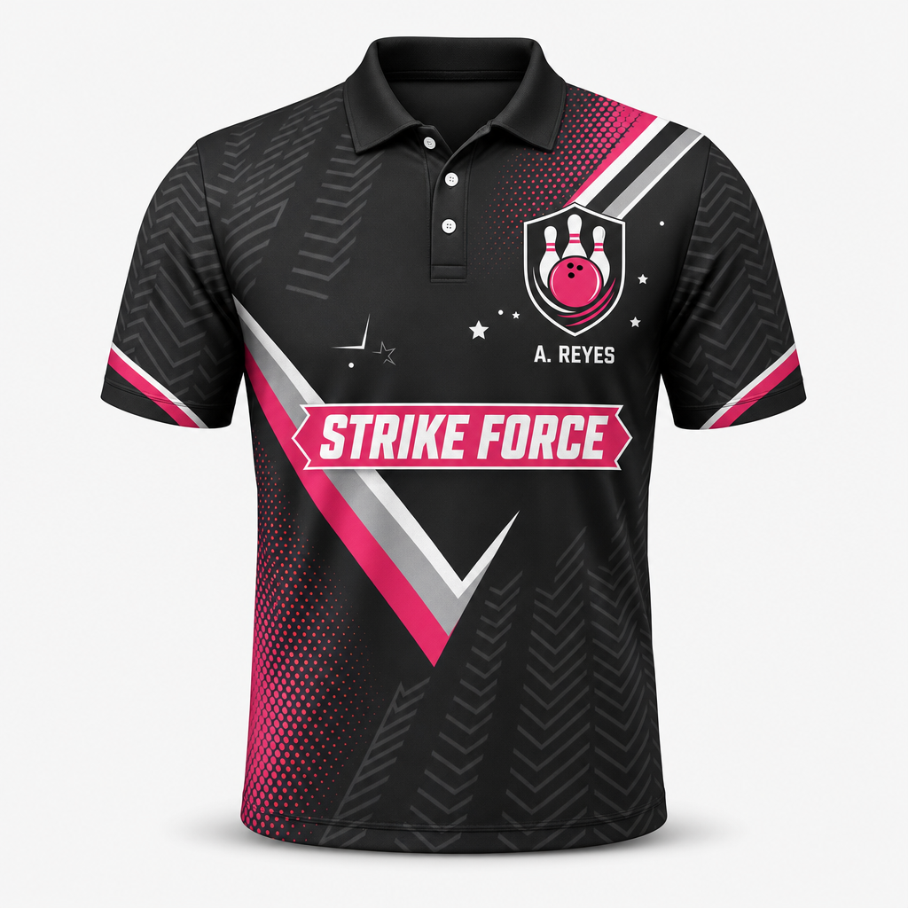 Custom Bowling Team AOP Polo — Team Name & Player Name - Hero